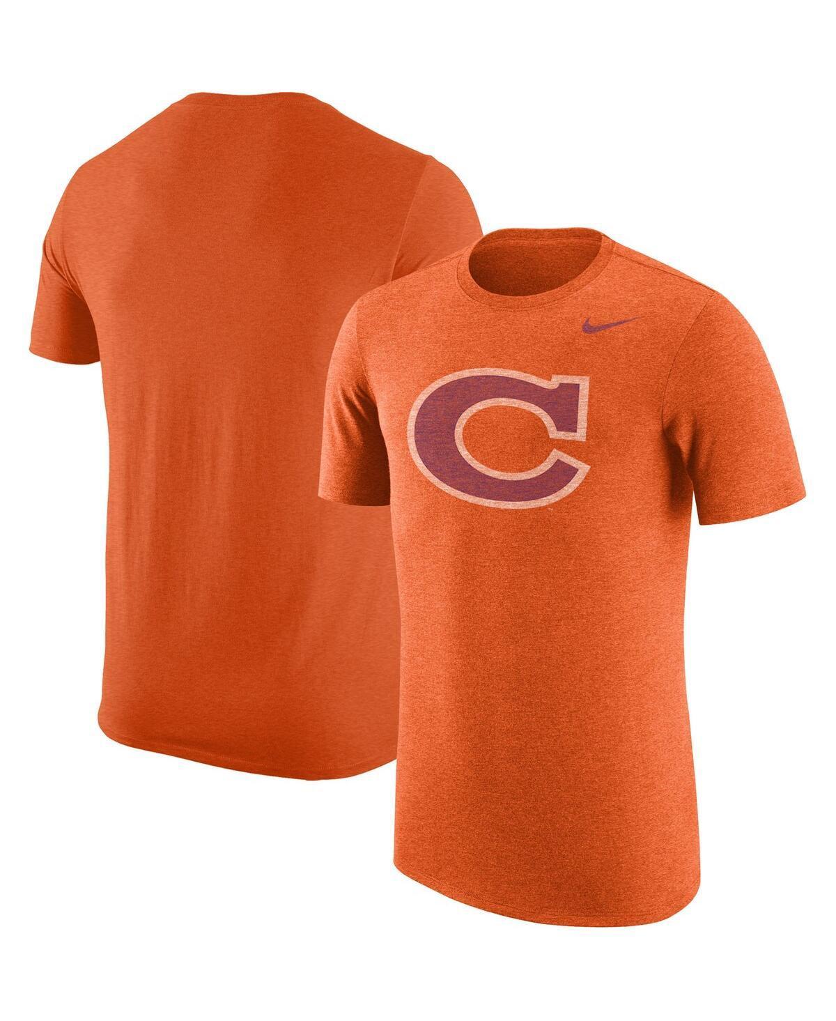 Mens Nike Heather Clemson Tigers Vintage Logo Tri-Blend T-Shirt Product Image