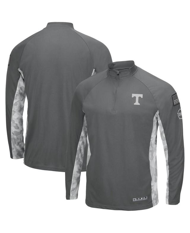 Mens Colosseum Gray/Camo Tennessee Volunteers OHT Military Appreciation Swoop Quarter-Zip Jacket Product Image