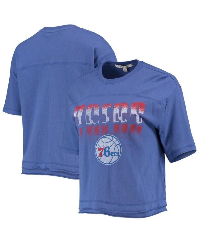 Womens Junk Food Royal Philadelphia 76ers Gradient Crop Top Product Image