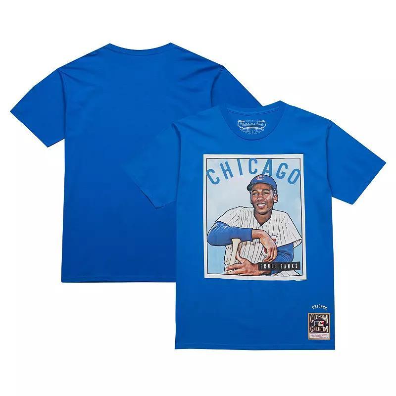 Mens Mitchell & Ness Ernie Banks Royal Chicago Cubs Cooperstown Collection Collectors Connection T-Shirt Product Image