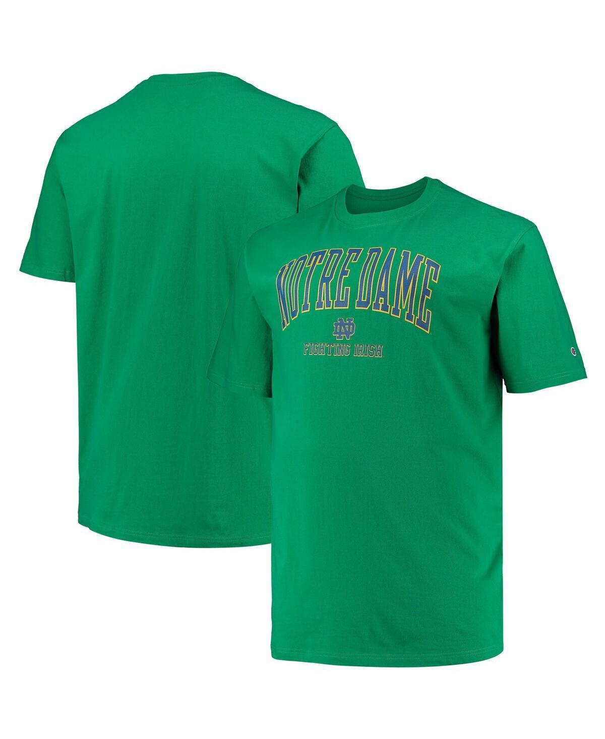 Mens Champion Green Notre Dame Fighting Irish Big and Tall Arch Over Wordmark T-shirt Product Image