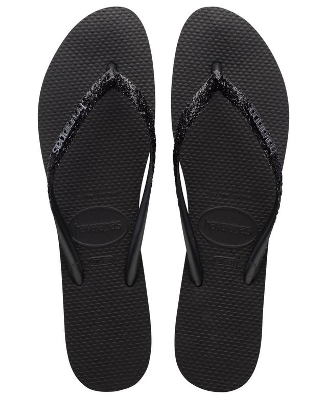 Womens Slim Glitter Ii Sandals - Black Product Image