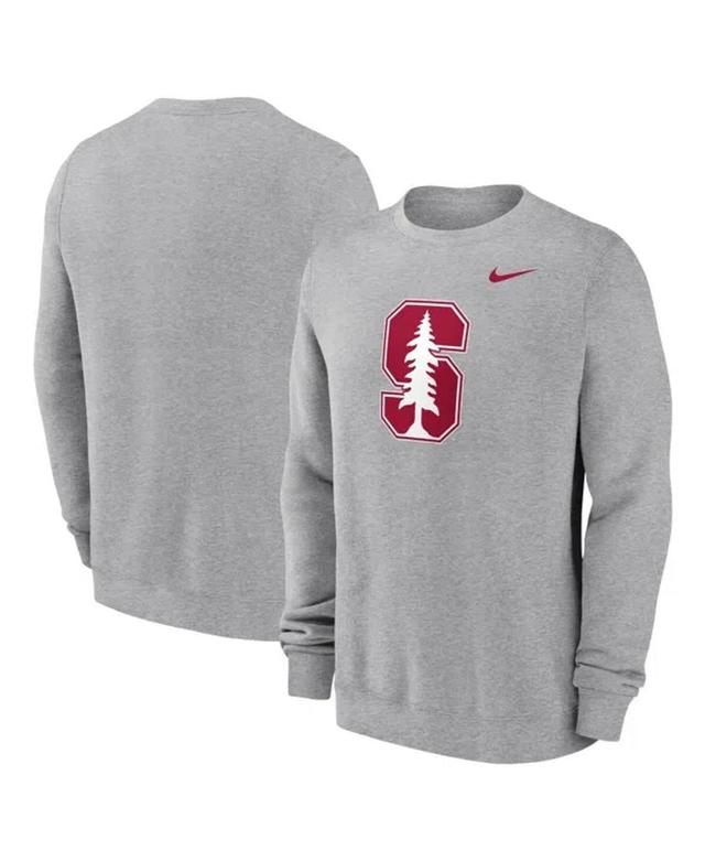 NIKE Men's Heather Gray Stanford Cardinal Primetime Evergreen Fleece Pullover Sweatshirt Product Image