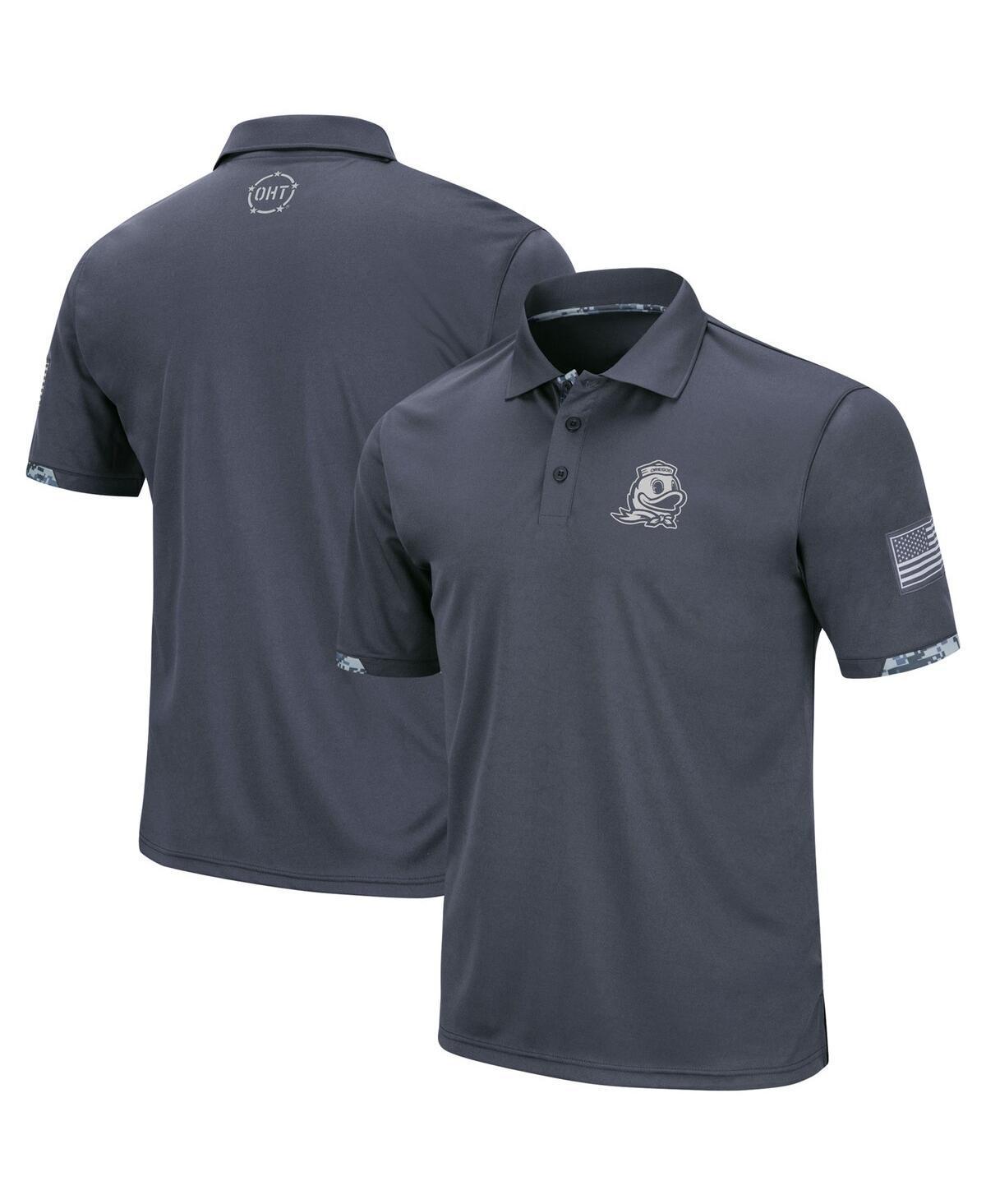 Mens Colosseum Charcoal Oregon Ducks Big & Tall OHT Military Appreciation Digital Camo Polo Product Image