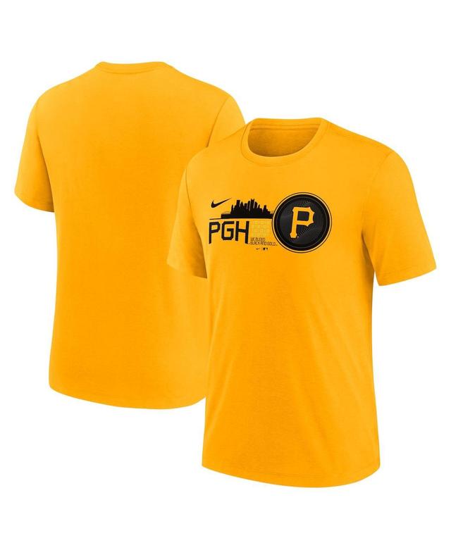 Mens Nike Gold Pittsburgh Pirates 2023 City Connect Tri-Blend T-shirt Product Image