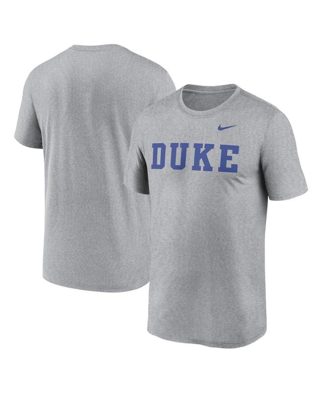 Nike Mens Heather Gray Duke Blue Devils Primetime Legend Wordmark T-Shirt Product Image