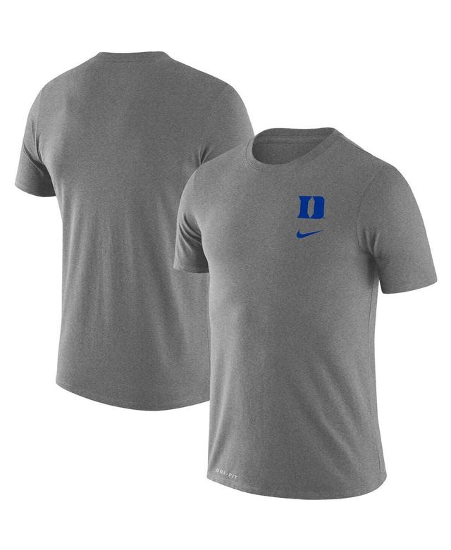 Mens Nike Heathered Gray Duke Blue Devils Logo Stack Legend Performance T-shirt Product Image