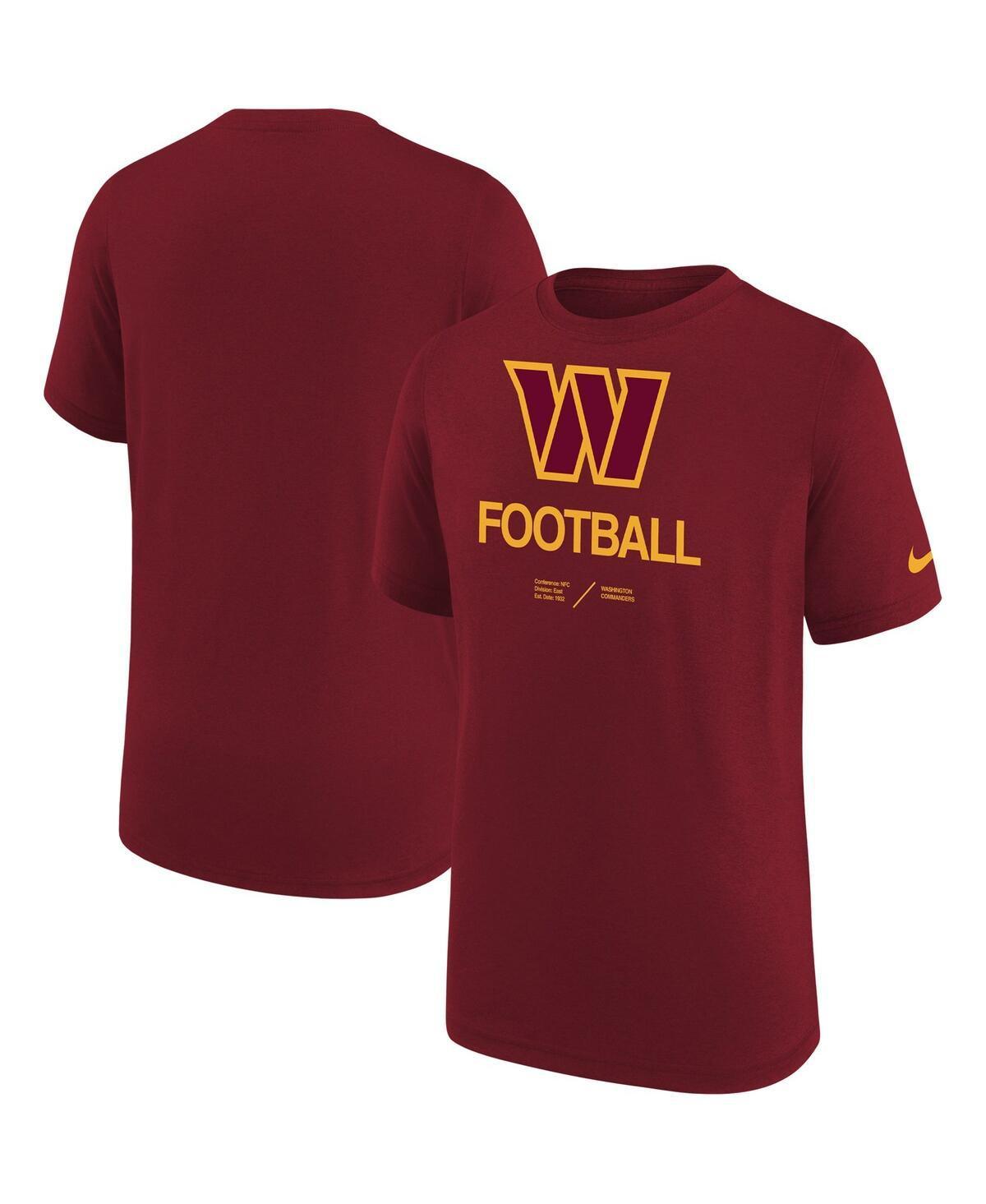 Big Boys Nike Burgundy Washington Commanders Sideline Legend Performance T-shirt Product Image