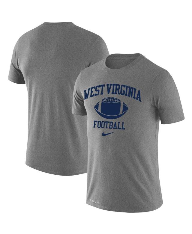 Mens Nike Heathered Gray West Virginia Mountaineers Retro Football Lockup Legend Performance T-shirt Product Image