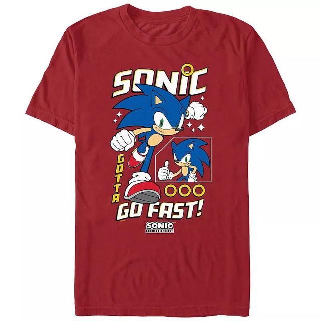 Mens Sonic The Hedgehog Go Fast Graphic Tee Red Product Image