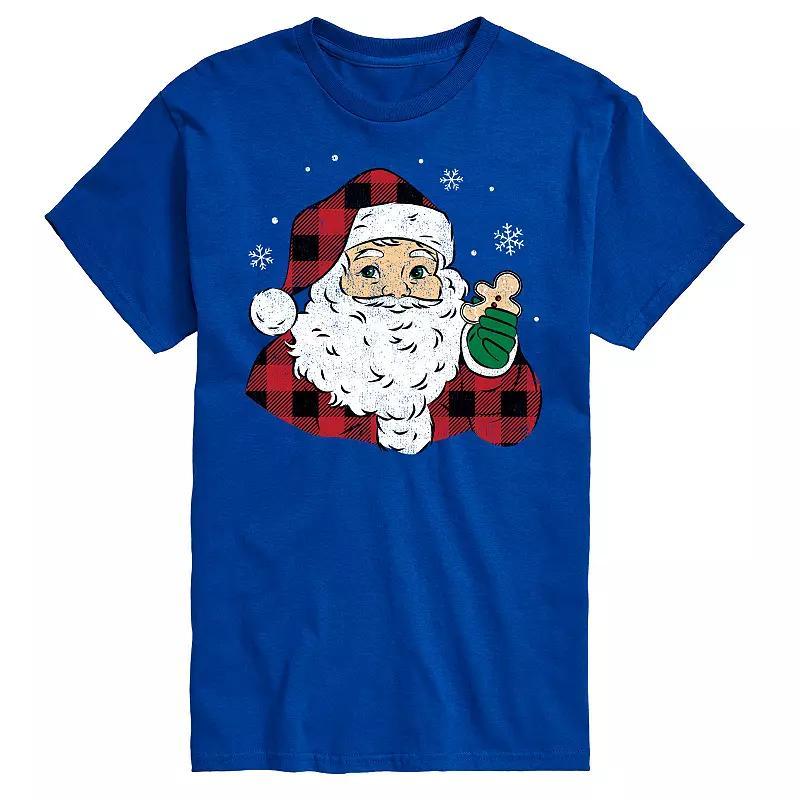 Mens Vintage Santa Plaid Cookie Graphic Tee Product Image