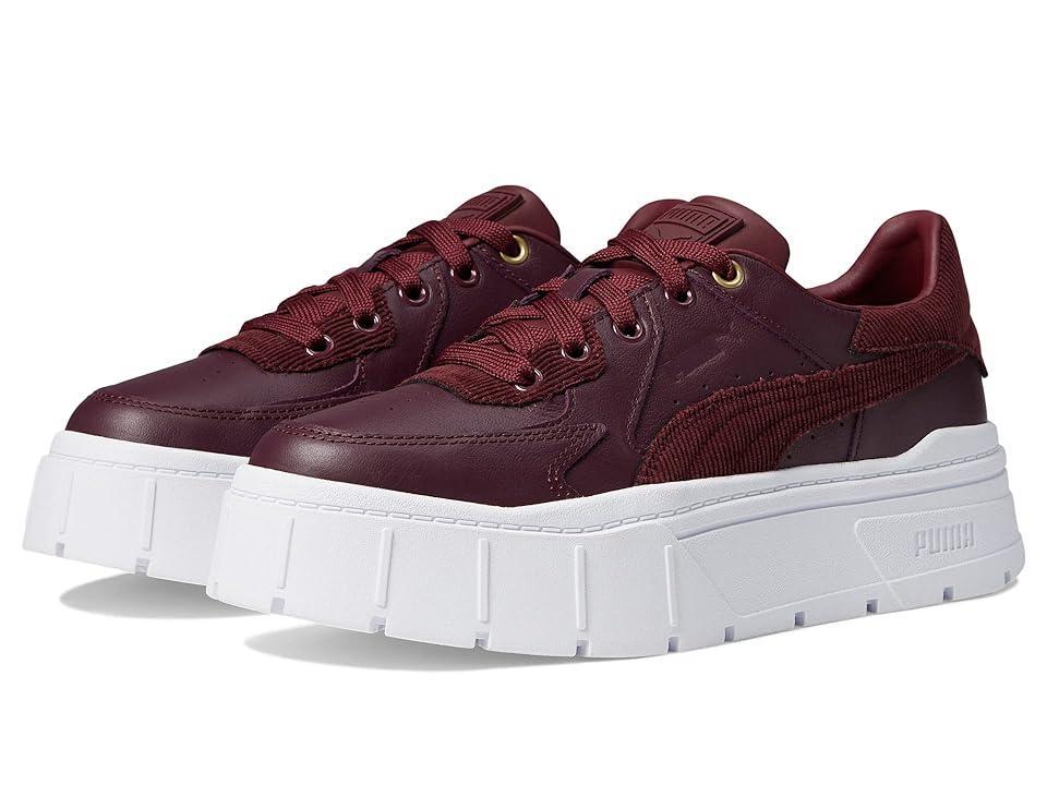 PUMA Mayze Stack Edgy Cord (Aubergine/Puma Team Gold) Women's Shoes Product Image