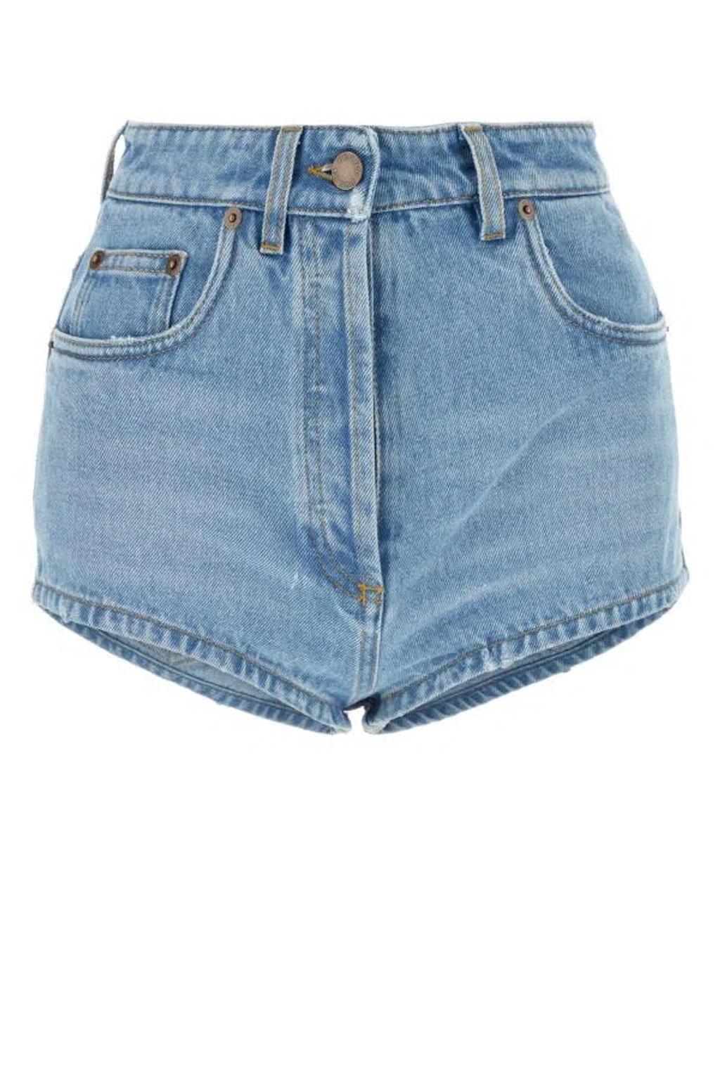 Woman Denim Shorts In Light Blue product image