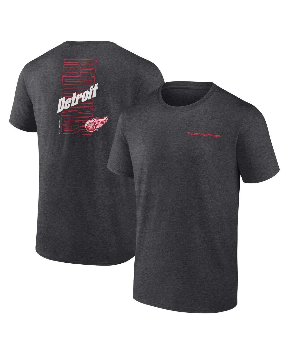 Mens Fanatics Branded Heather Charcoal Detroit Red Wings Backbone T-Shirt Product Image