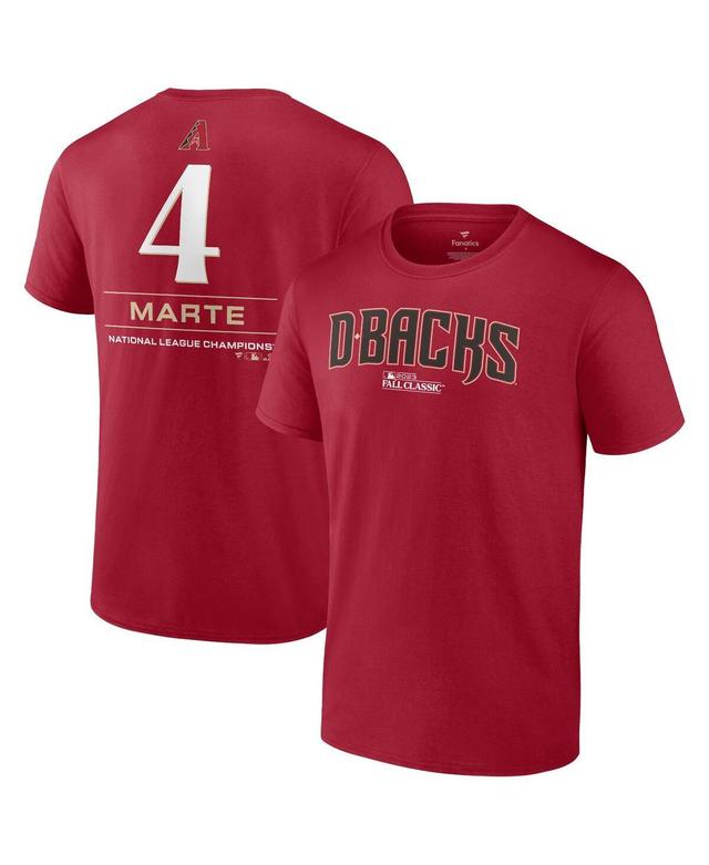 Mens Fanatics Ketel Marte Red Arizona Diamondbacks 2023 World Series Name and Number T-shirt Product Image