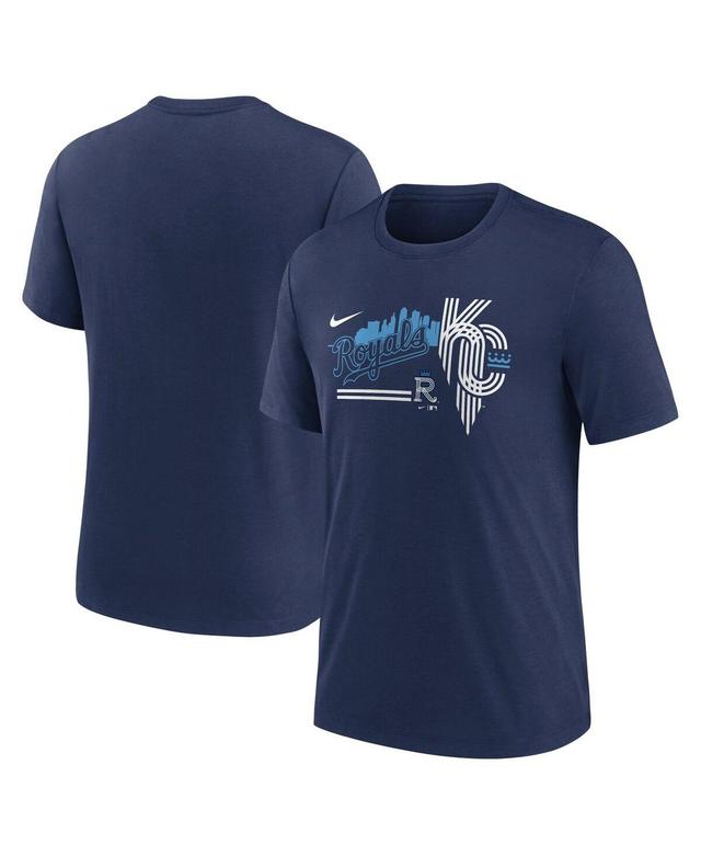 NIKE Men's  Kansas City Royals City Connect Tri-blend T-shirt In Midnight Navy Product Image