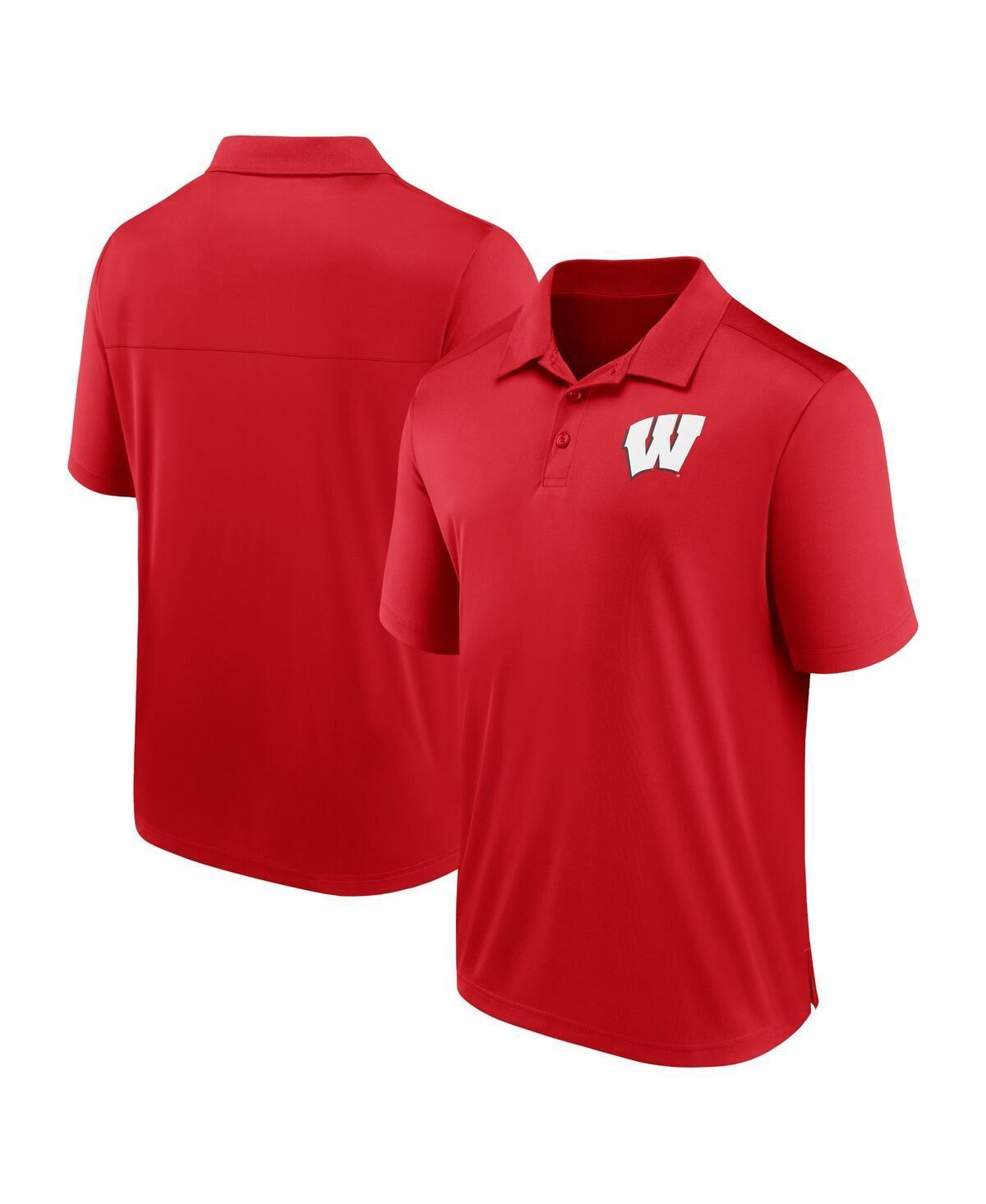 Fanatics Mens Red Wisconsin Badgers Left Side Block Polo Shirt Product Image