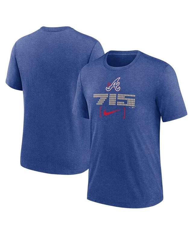 NIKE Men's Heather Royal Atlanta Braves City Connect Tri-blend T-shirt In Blue Product Image