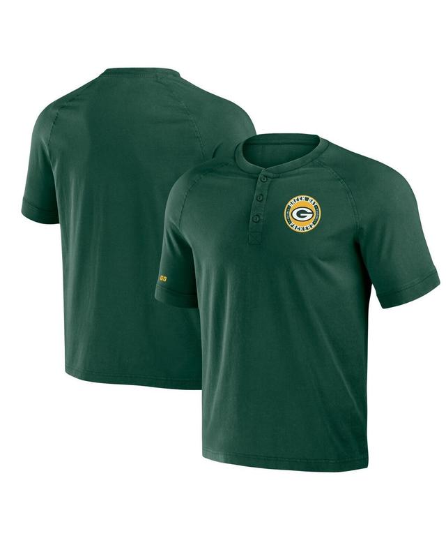 Mens Nfl x Darius Rucker Collection by Fanatics Green Green Bay Packers Washed Raglan Henley T-shirt Product Image