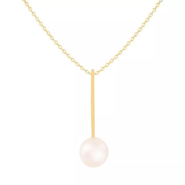 Splendid Pearls 14K Gold Cultured Freshwater Pearl Pendant Necklace, Womens Yellow Product Image