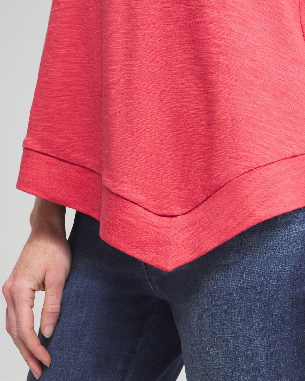 Asymmetrical Elbow Sleeve Tee Product Image