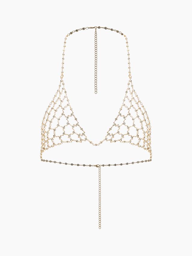 RHINESTONE DECOR FISHNET BODY CHAIN Product Image