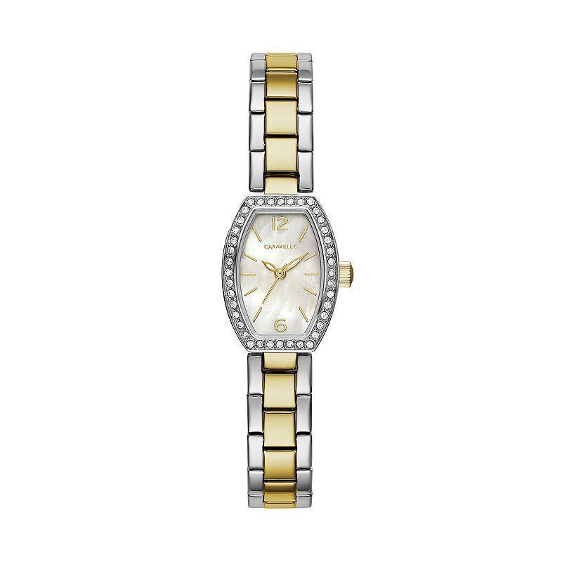 Montre Tendance 24 Mm Pour Femmes Dress De Caravelle/lunette  Cristaux - Argent/dor/blanc Argent Product Image