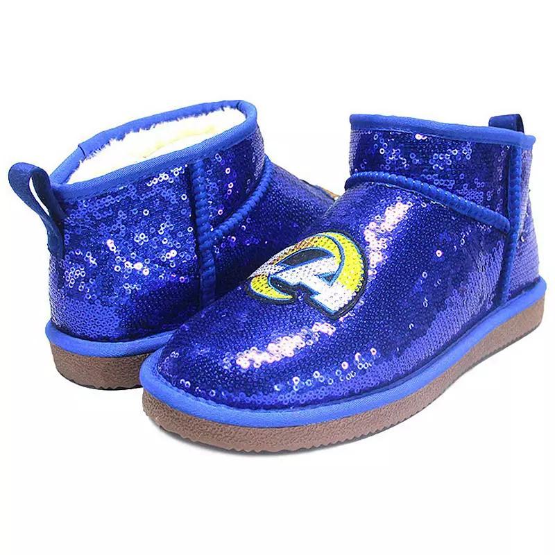 Womens Cuce Royal Los Angeles Rams Sequin Ankle Boots Product Image