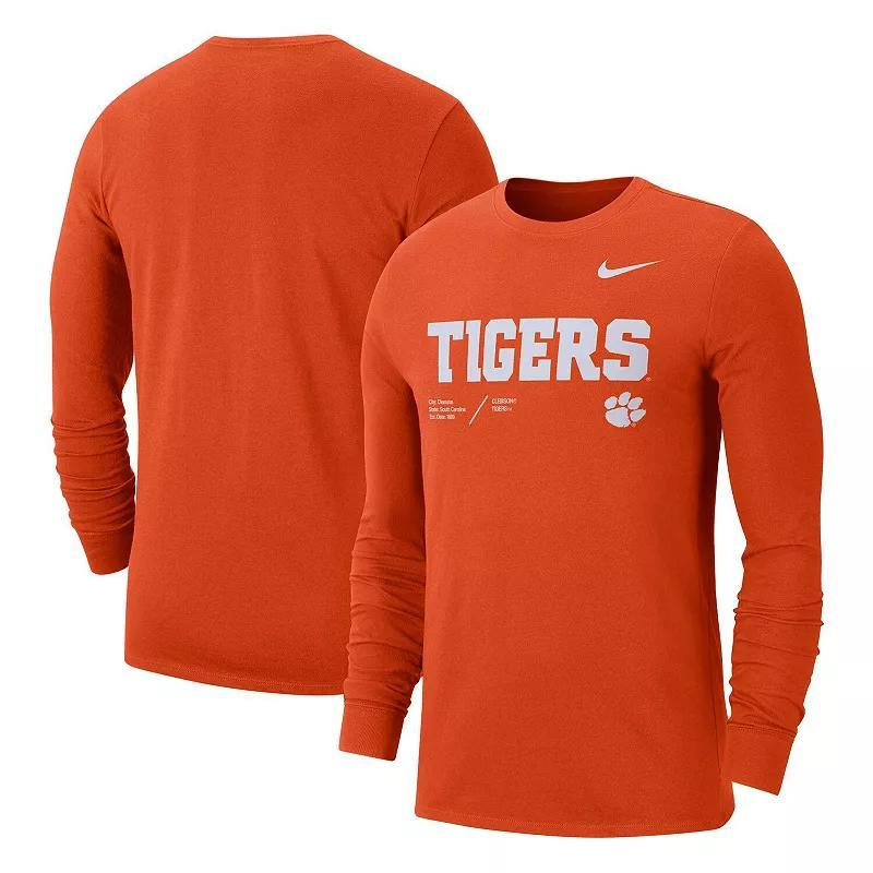 Mens Nike Clemson Tigers Team Practice Performance Long Sleeve T-Shirt Product Image