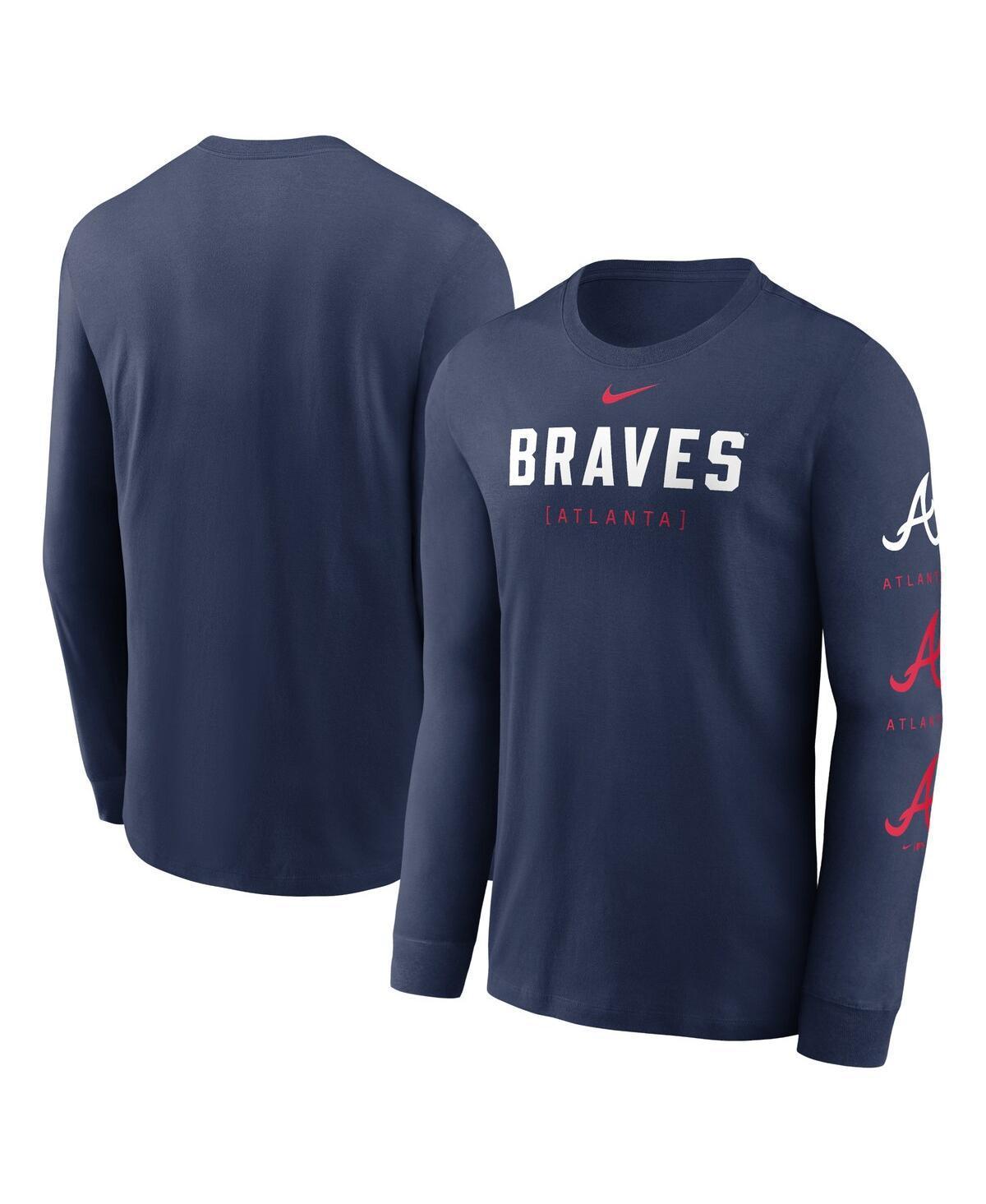 Mens Nike Atlanta Braves Repeater Long Sleeve T-Shirt Blue Product Image