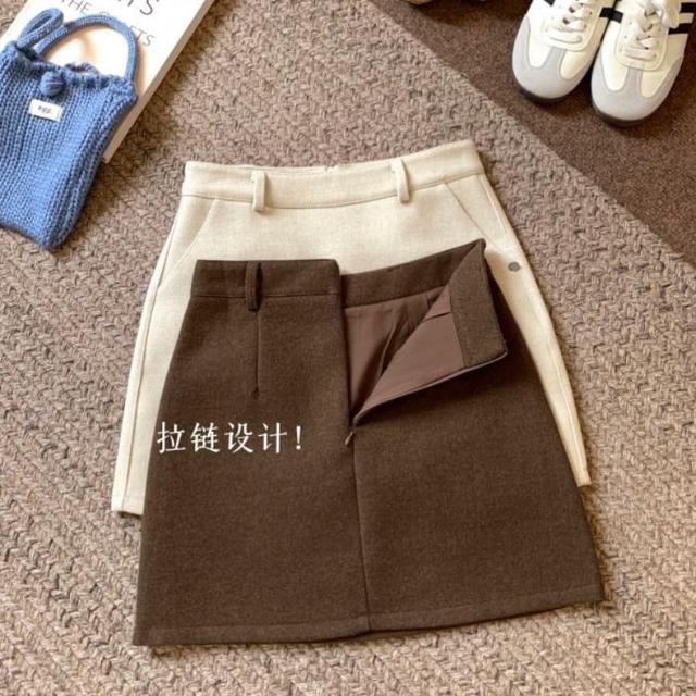 High Rise Plain Mini A-Line Skirt Product Image