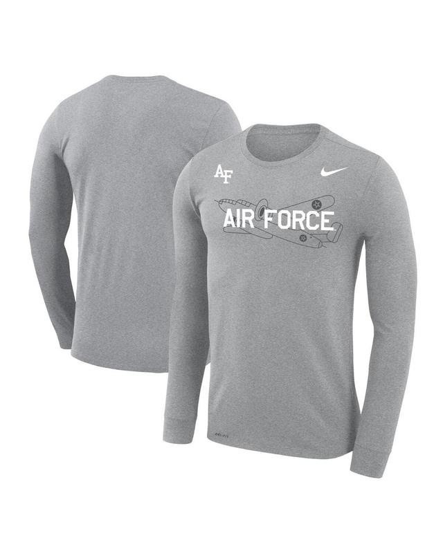 Mens Nike Heather Gray Air Force Falcons Rivalry Plane Legend Performance T-Shirt Product Image