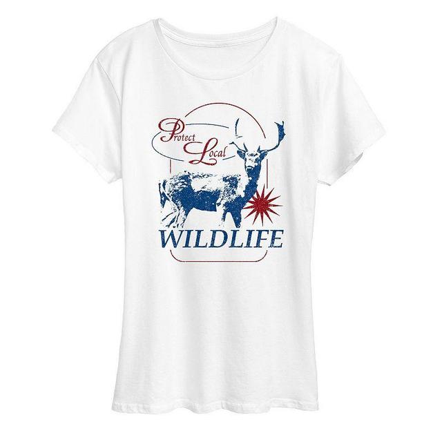 Womens Protect Local Wildlife Graphic Tee, Girls Grey Grey Product Image