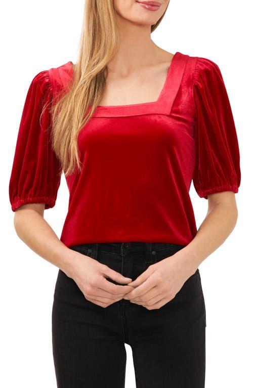 CeCe Square Neck Stretch Velvet Top Product Image