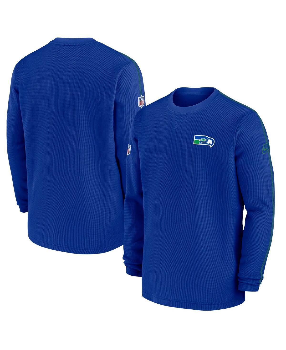 Nike Mens Royal Seattle Seahawks Alternate Logo Coach Long Sleeve T-Shirt Product Image