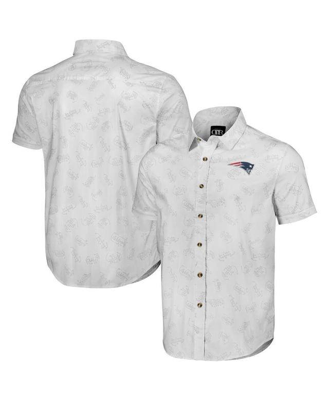 Mens NFL x Darius Rucker Collection by Fanatics White Las Vegas Raiders Woven Short Sleeve Button Up Shirt Product Image