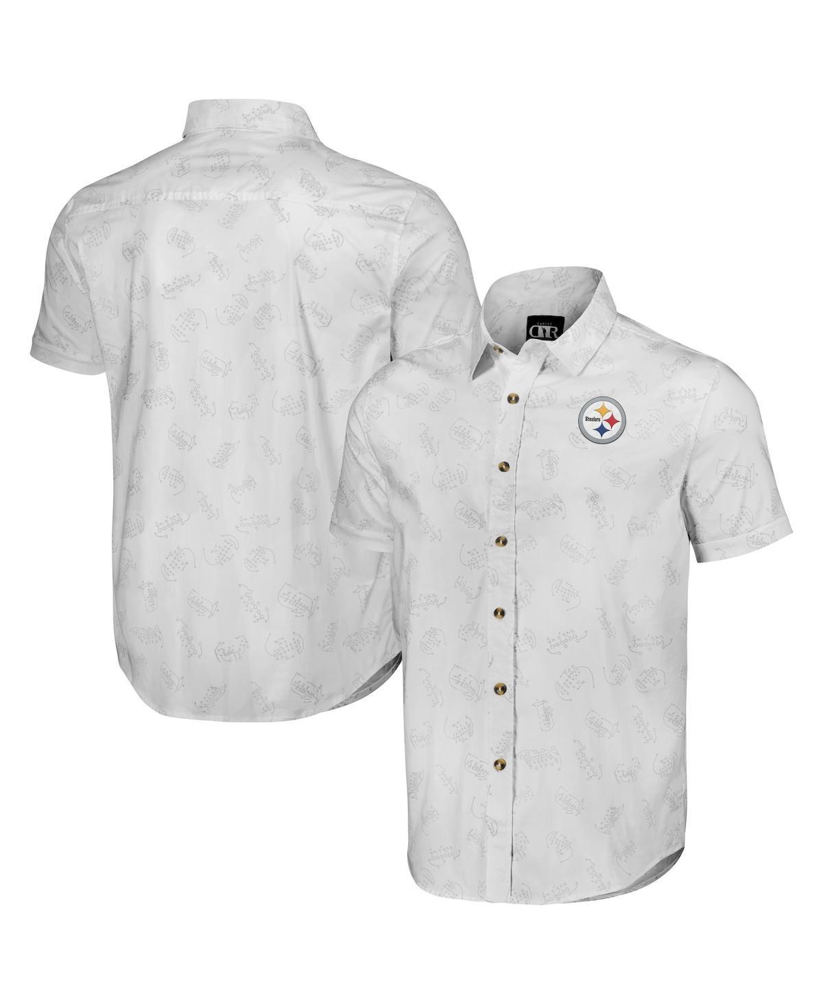 Mens Nfl x Darius Rucker Collection by Fanatics White Los Angeles Chargers Woven Short Sleeve Button Up Shirt Product Image