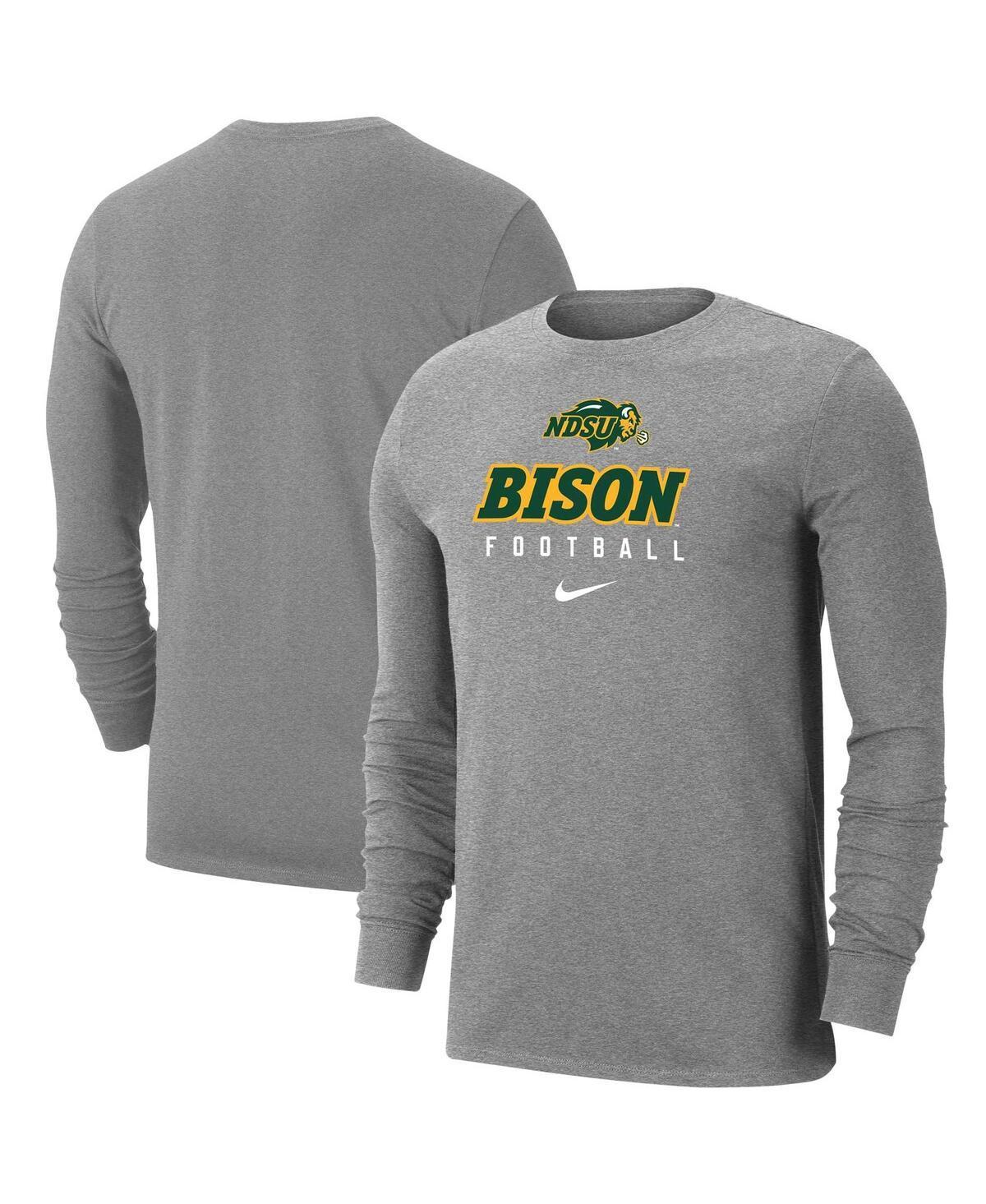 Mens Nike Heather Gray NDSU Bison Long Sleeve T-Shirt Product Image