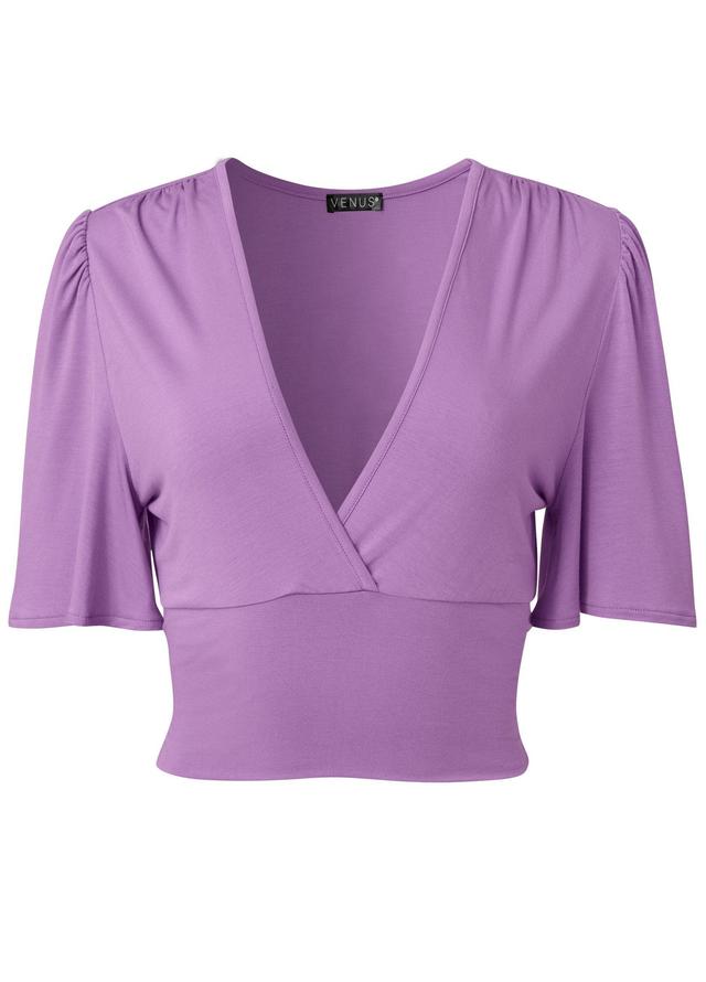 Flutter Sleeve Crop Top - Orchid Product Image