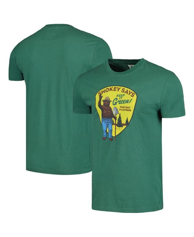 Mens American Needle Green Distressed Smokey the Bear Brass Tacks T-shirt Product Image