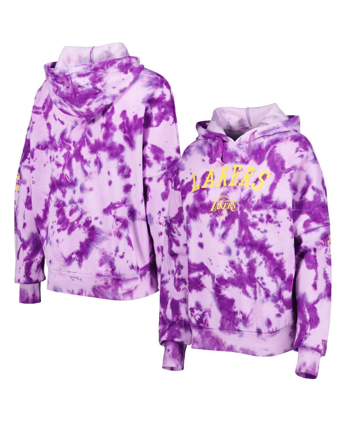 Womens New Era Los Angeles Lakers Brushed Cotton Tie-Dye Pullover Hoodie Product Image