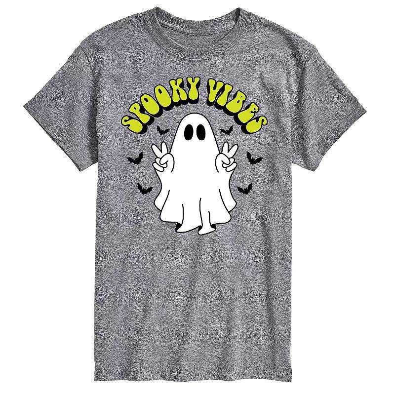 Mens Spooky Vibes Ghost Graphic Tee Orange Product Image