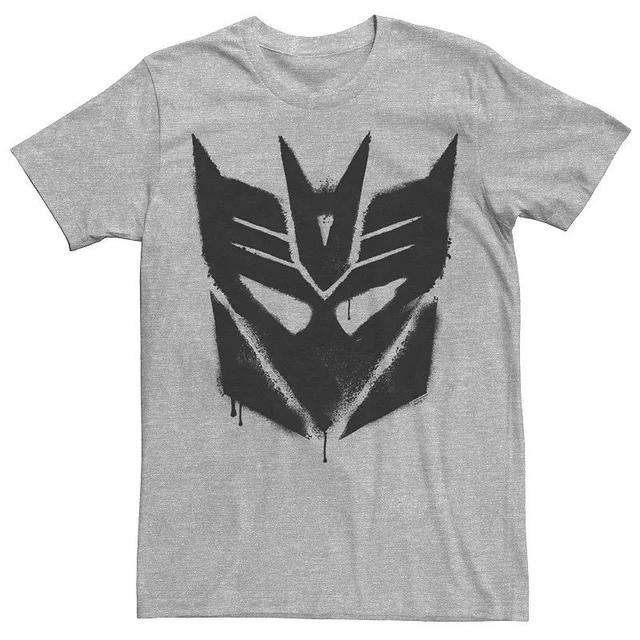 Mens Transformers Decepticon Spray Paint Stencil Logo Tee Athletic Grey Product Image