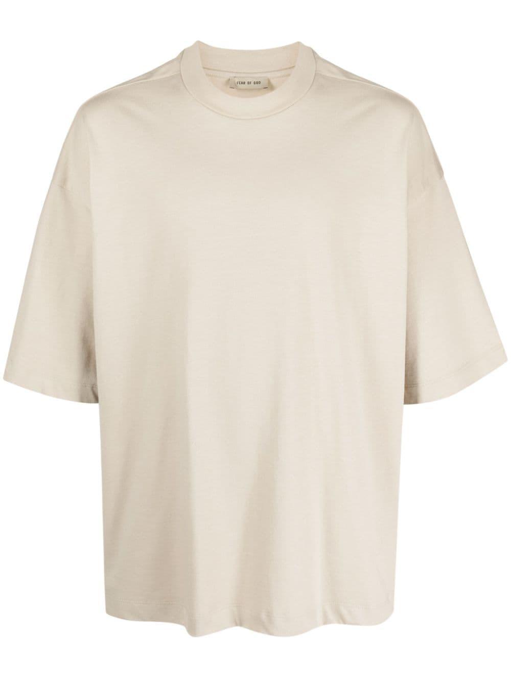 The Lounge Tee Cotton T-shirt In Cream Product Image