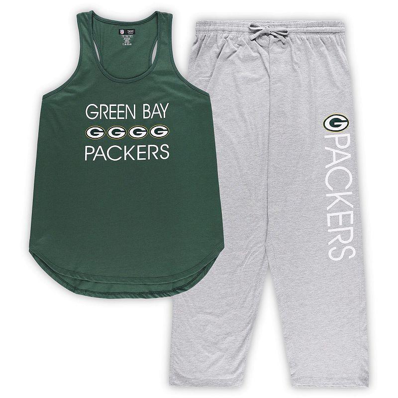 Womens Concepts Sport /Gold Bay Packers Plus Size Meter Tank Top and Pants Sleep Set Product Image