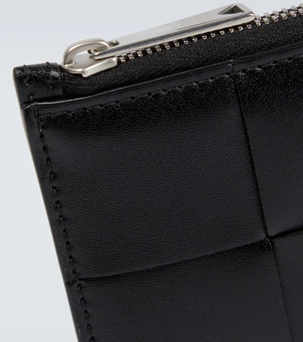 BOTTEGA VENETA Intrecciato Leather Card Case In Black-silver Product Image