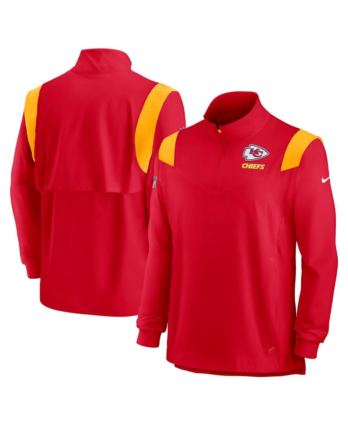 Mens Nike Red Kansas City Chiefs Sideline Coach Chevron Lockup Quarter-Zip Long Sleeve Top Product Image