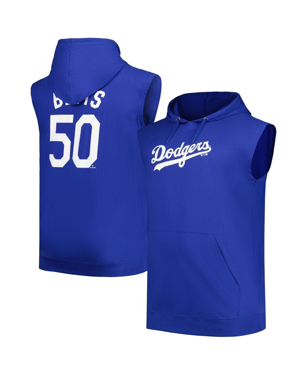 Mens Fanatics Branded Mookie Betts Royal Los Angeles Dodgers Name and Number Muscle Tank Hoodie Product Image