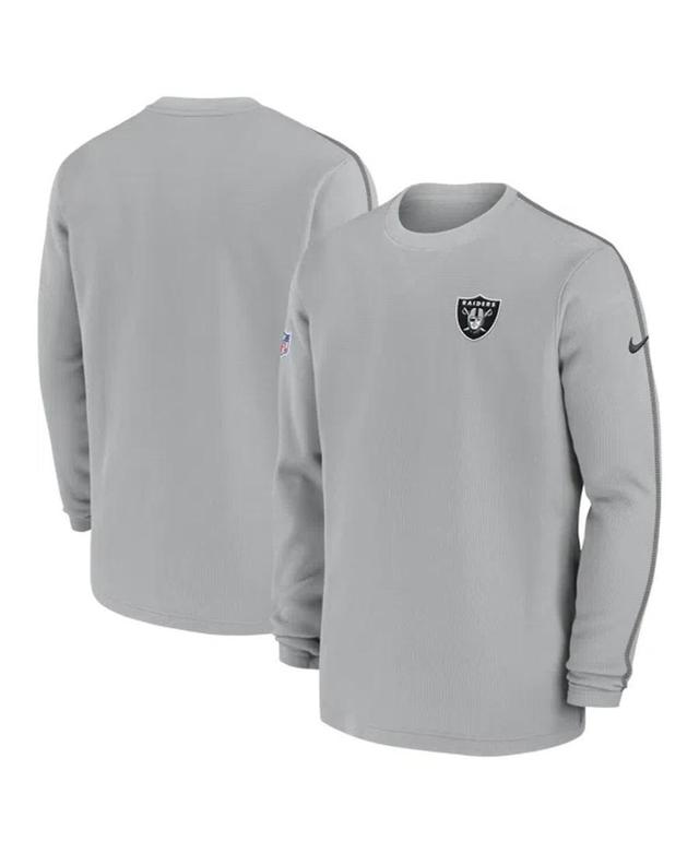 NIKE Men's Gray Las Vegas Raiders 2024 Sideline Coaches Long Sleeve Top In Gray,black Product Image