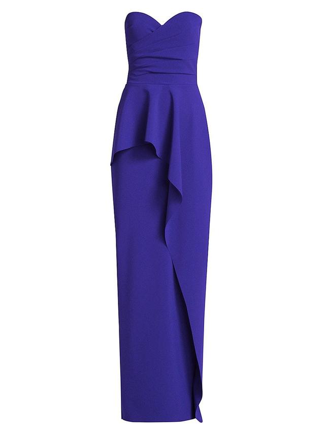 Womens Miya Strapless Peplum Column Gown Product Image